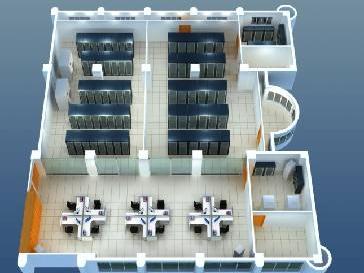 海南某衛(wèi)生局直觀機(jī)房，3D機(jī)房監(jiān)控界面設(shè)計(jì)