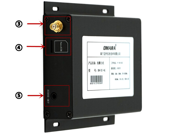 動環監控報警主機的卡槽和天線端側視圖 動環監控報警主機的卡槽和天線端側視圖